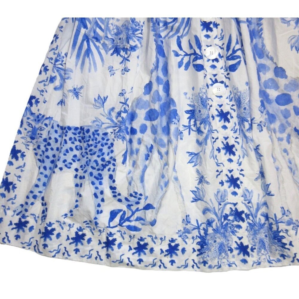 NWT Tuckernuck x LouLou Baker Painted Safari Vita in Blue White Cotton Dress S - Picture 5 of 9